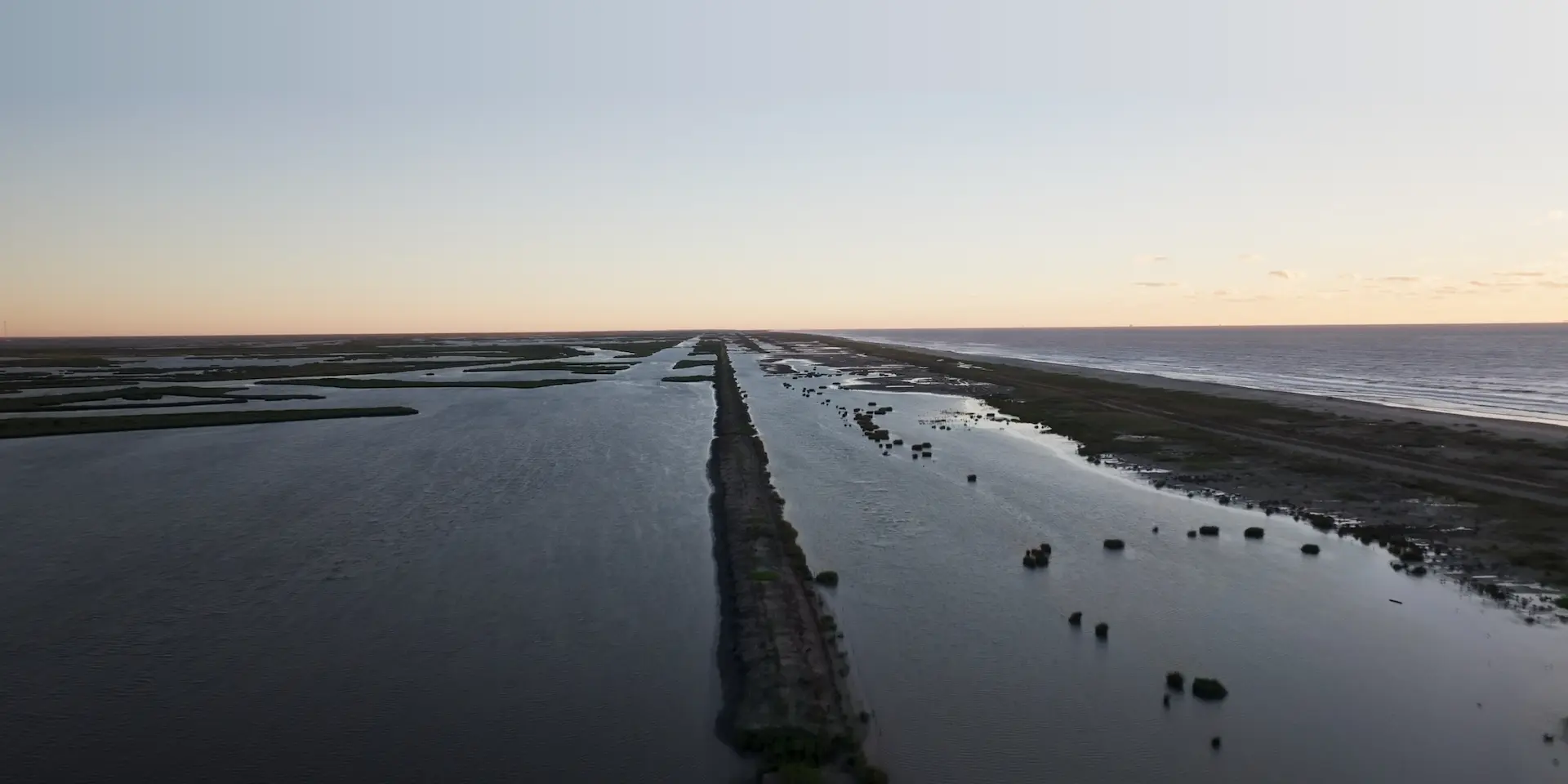 image of strips of land surrounded by water
